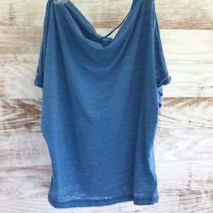 Free People Distressed Blue Dusk T SZ L NWT